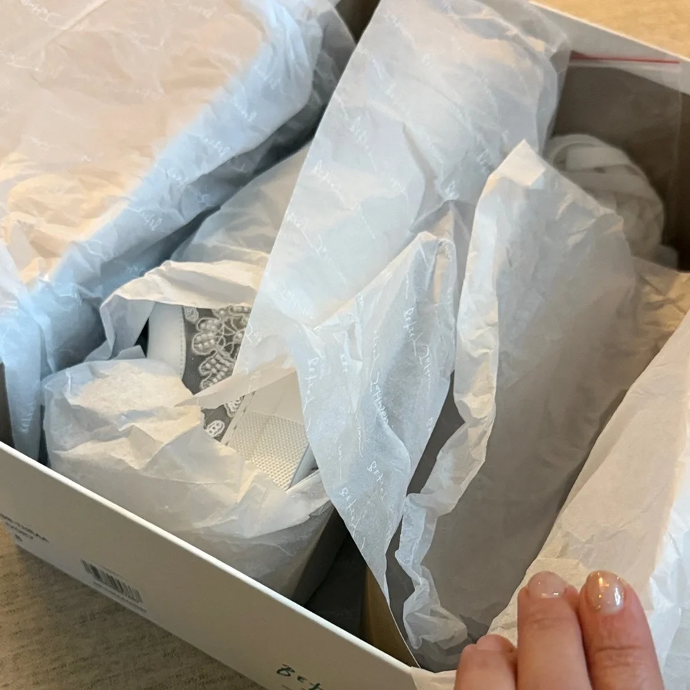 Betsey Johnson White Floral Lace Sneakers - Picture 3 of 7